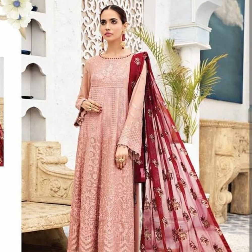 Dusty Rose Embroidered 3 piece Shalwar Kameez